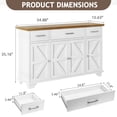 thumbnail image 6 of DreamCurship 55" Buffet Sideboard Cabinet, Kitchen Storage Cabinet with Doors, Modern Farmhouse Coffee Bar for Dining Room Living Room, White, 6 of 8