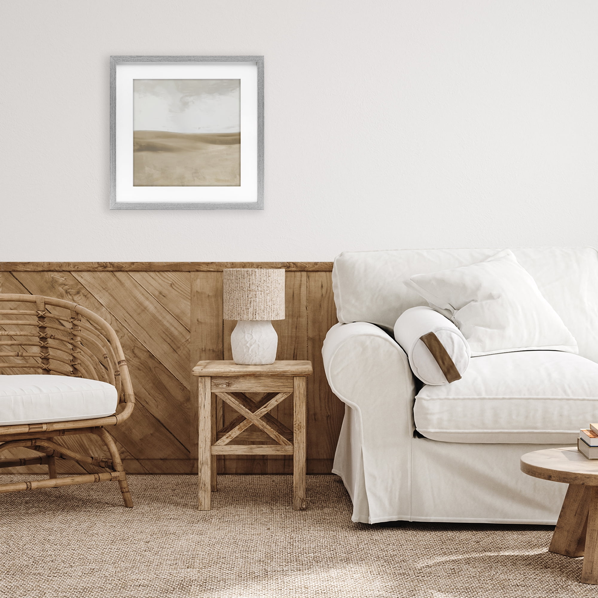 Stupell Industries Smooth Neutral Hills Gray Framed Print Under Glass, design by Dan Meneely