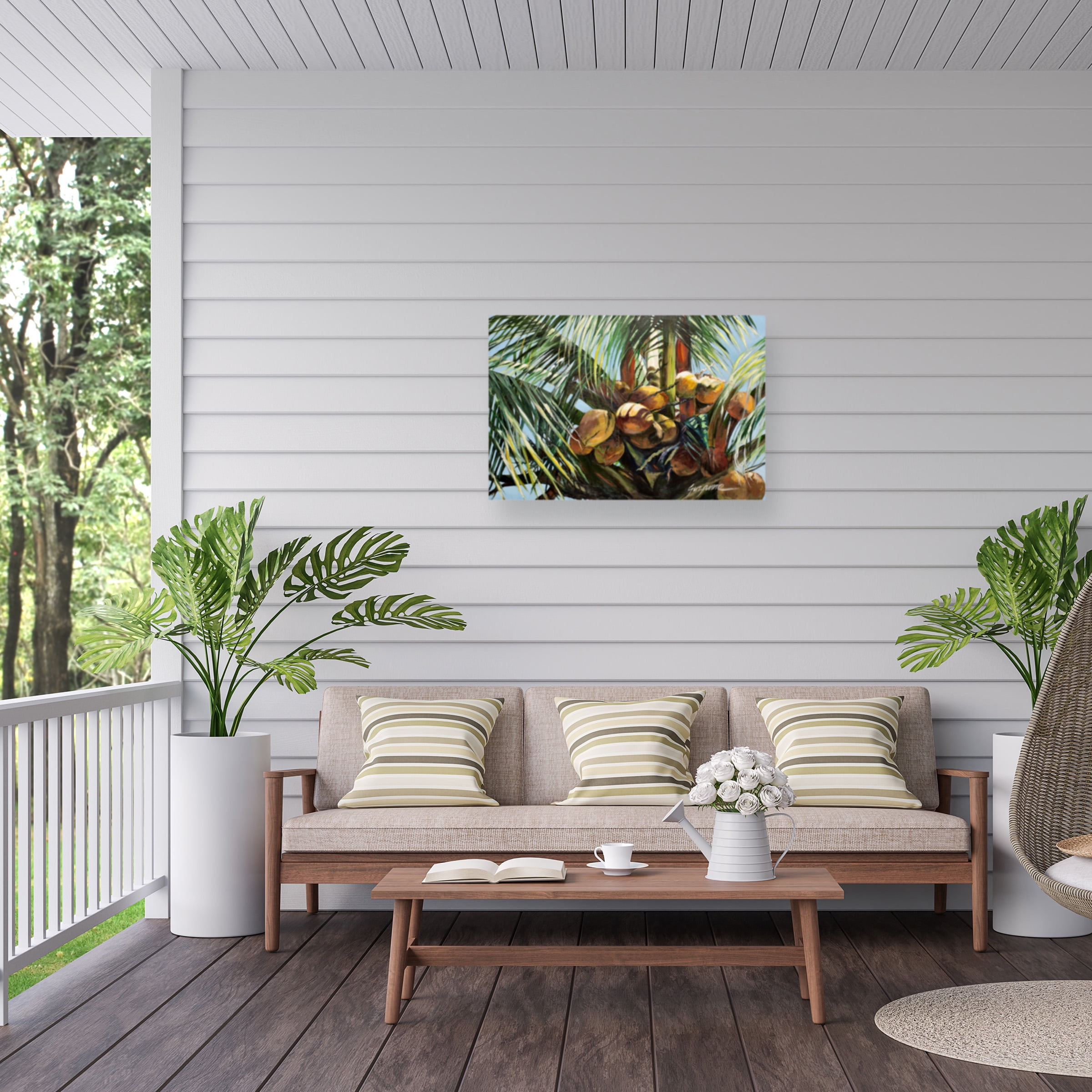Suzanne Wilkins 'Los Cocos' Outdoor Canvas 16x18