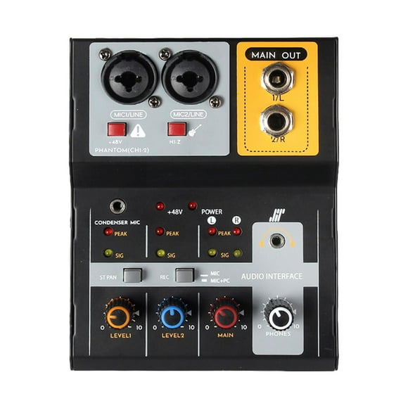 Mini Audio Mixer Professional Universal Interfaces 2 Channel Audio for Live