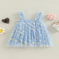thumbnail image 2 of Robe Bébé Fille Daisy Robe Enfant en Bas Âge Sans Manches Floral Tutu Robes en Tulle en Couches, 2 of 6