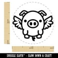 thumbnail image 2 of Cute Round Flying Winged Pig Self-Inking Rubber Stamp Ink Stamper - Red Ink - Medium 1 Inch, 2 of 7