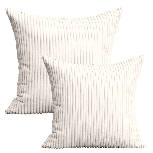 Pillowcase Home Textile 20" X 20" Modern Contemporary Transitional Navy Blue Striped Polyester Throw Pillowcase ( 2 Count) Home Decoration Suitable for Living Room and Bedroom