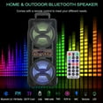 thumbnail image 3 of RIDWIND 3000W Peak Power Wireless TWS Portable Loud Party Bluetooth Speaker with Dual 6.5" Woofer LED Colorful Lights Microphone Remote Control Support FM/TF/USB/AUX, 3 of 10