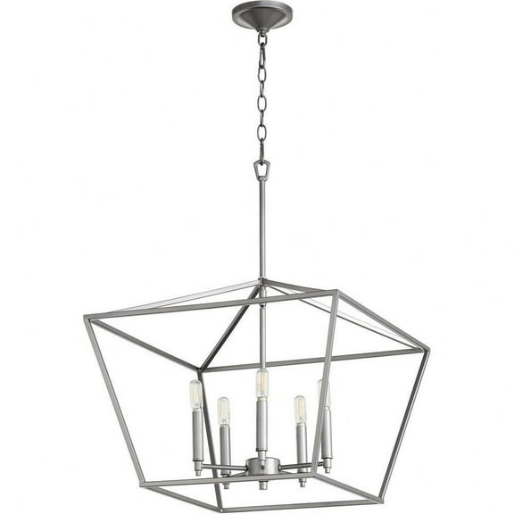 Morland Hollies 5 Light Nook Pendant in Bailey Street Home Home Collection Style 21 inches Wide By 17.5 inches High-Classic Nickel Finish Bailey