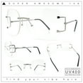 thumbnail image 2 of Luxury Fashion Rectangular Rimless Oversize Butterfly Clear Lens Eye Glasses Silver, 2 of 8