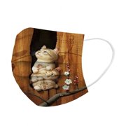 Angle View: ICQOVD Adult Cats Animal Digital Print Three Layer Protective Breathable Mask