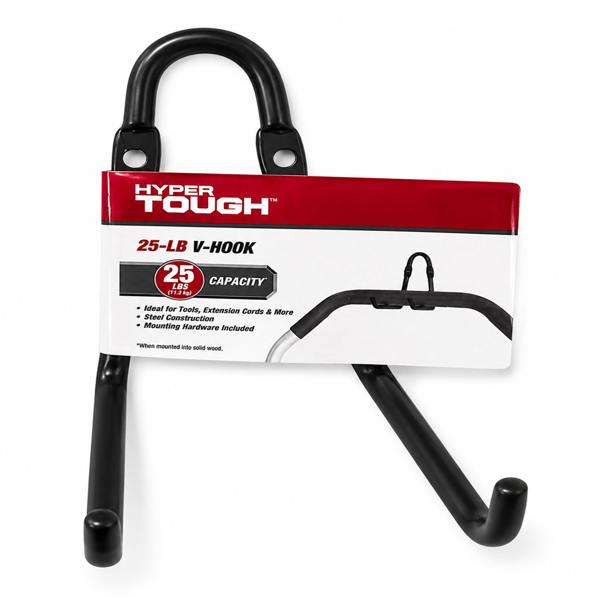Hyper Tough Heavy Duty Steel Utility Hook 50lb Capacity for Garage