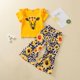 thumbnail image 2 of Ropa Para Bebé (Niño O Niña), Traje Para Niño Pequeño, Pantalones De Manga Corta Con Estampado De Vaca Y Girasol, Pantalones Amarillos De Dos Piezas Odeerbi LM103-11380, 2 of 9