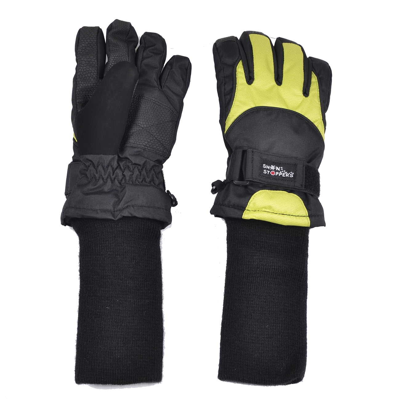 SnowStoppers Kids Ski & Winter Sports Gloves (Extra Small, Lime)
