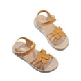 thumbnail image 2 of Piuwrlz Children's Versatile Peep Toe Sandals Girls Espadrilles Shoes Lace-Up New Dress Flats Yellow Size 34, 2 of 6