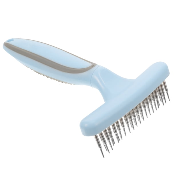 LOLIPPYY Durable Pet Hair Comb Rake for Grooming Dogs Rust Proof Metal Pins with Easy Clean Handle
