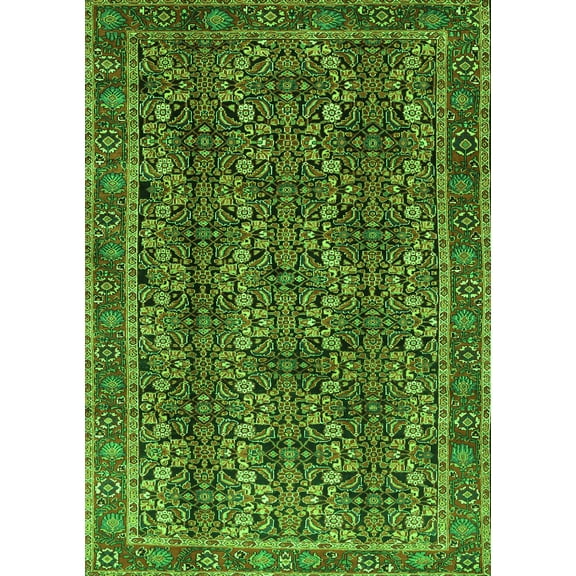 Ahgly Company Indoor Rectangle Persian Green Traditional Area Rugs, 5' x 7'