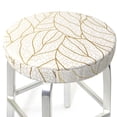 thumbnail image 3 of Lsque Elegant Gold Leaf Pattern Pattern Round Bar chair cushion covers Velvet Fabric Premium Comfort Protects from Scratches and Stains for 14-17 Inch Chair-14 inch, 3 of 7