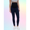 thumbnail image 2 of Savi Parker Women’s Ponte Maternity Leggings with Pockets – Pregnancy Clothes for All Seasons – 28” Inseam (L, Navy), 2 of 7