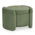 thumbnail image 4 of Furniture of America Cheri Modern Chenille with Wood Flip Top Storage Ottoman, Green, 4 of 23