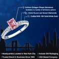 thumbnail image 2 of Gem Stone King 10K White Gold Pink and White Lab Grown Diamond Engagement Ring for Women | 0.63 Cttw | Emerald Cut 6X4MM | Gemstone April Birthstone | Size 5, 2 of 6