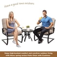 thumbnail image 4 of Walsunny 4 Pieces Outdoor Metal Patio Furniture Conversation Sets with 2 Chairs, All-Weather Bistro Conversation Loveseat, 1 Metal Coffee Table and Plush Cushions, Khaki, 4 of 10
