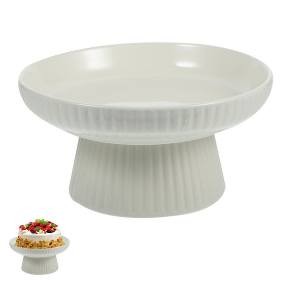 ifundom White Porcelain Cake Stand for Elegant Dessert Presentation, Stylish Serving Plate for Home Parties and Special Occasions