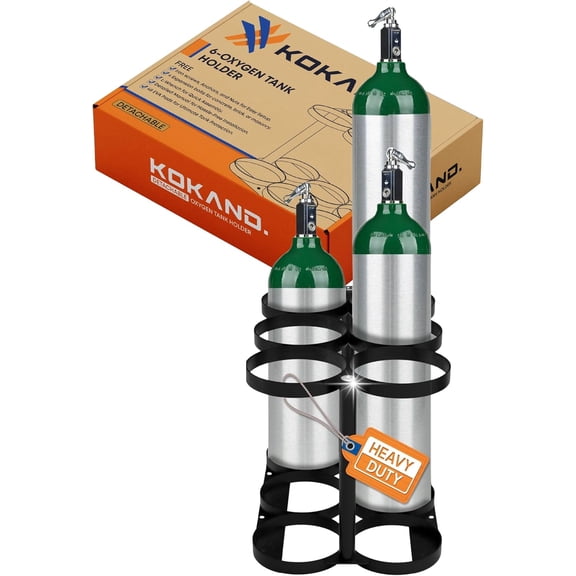KOKAND Detachable Oxygen Tank Holder (6) for E, D, M9/C Size Cylinders