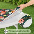 thumbnail image 5 of Pioneer Flower Floral Print Pattern Round Fitted Tablecloth with Elastic Edge,Dining Table Cover Waterproof,Outdoor Round Tablecloth for Camping,Dining,Indoor and Outdoor, 5 of 7