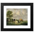thumbnail image 2 of Jan van Ravenswaay 14x12 Black Modern Framed Museum Art Print Titled - Meadow with Animals (1820 - 1837), 2 of 5