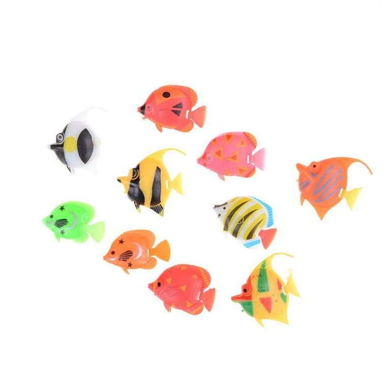 Buytra 10pcs Colorful Lovely Plastic small Fake fish for Aquarium
