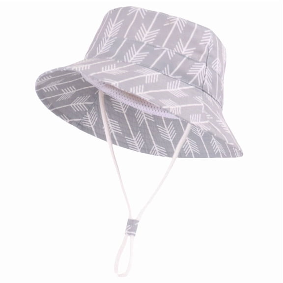 Girls UPF 50 Bucket Hat Gray, Kids Breathable Wide Brim Sun Hat with Chin Strap Quick Dry,Size 50
