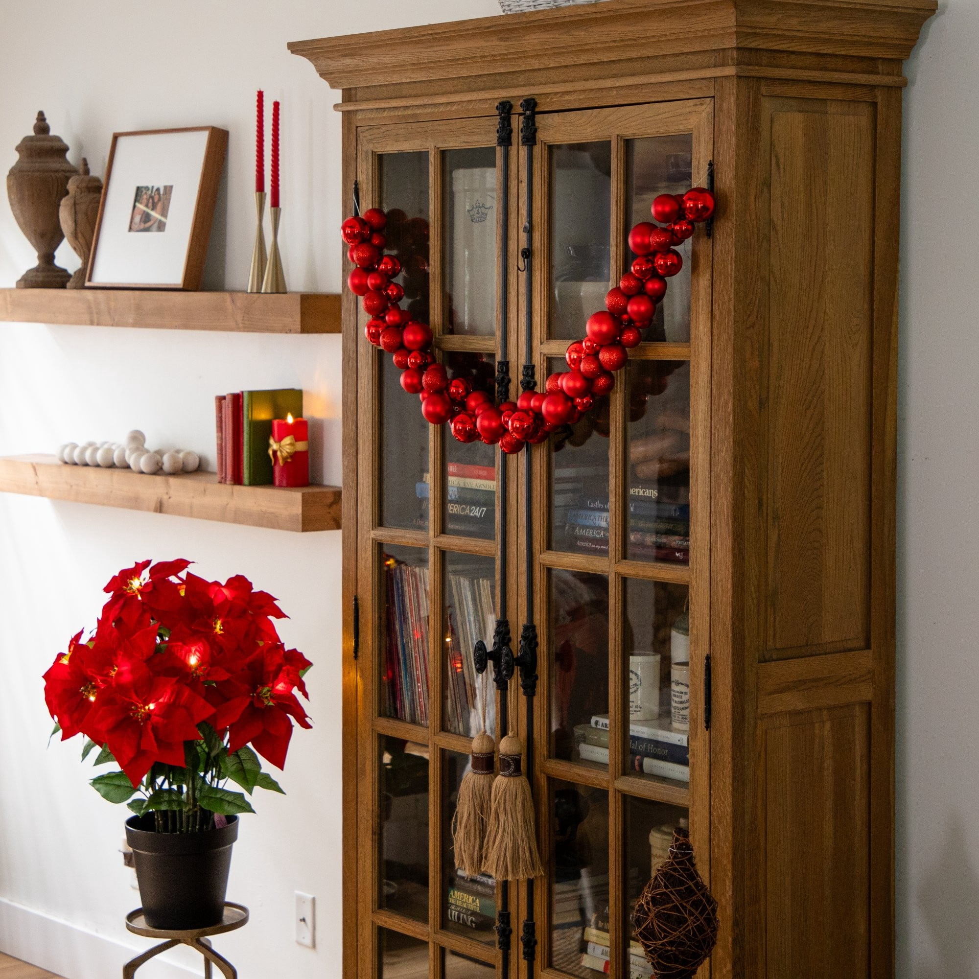 6ft. Christmas Garland with Red Shatterproof Ornaments