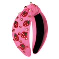 thumbnail image 1 of Diadema de verano para mujer con cuentas, flor, hoja de palma, sandía, fruta, diadema con diamantes de imitación, diadema anudada, estilo bohemio, blanco, rosa, ancho, con nudo superior, accesorios pa, 1 of 5