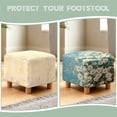 thumbnail image 6 of Jiueut Daisy Bee Print Ottoman Slipcover, Folding Footrest Stool Cover Washable Square Slipcover with Elastic Band for Living Room, 6 of 7