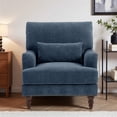 thumbnail image 6 of UIXE Accent Chair Chenille Upholstered Armchair for Living Room, Comfy Nailhead Trimed Arm Chair Bedroom Retro Reading Seat with Solid Wood Legs - Navy, 6 of 6