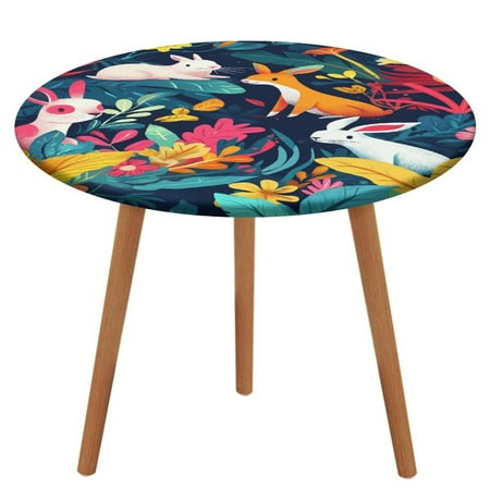 

Forest Animals (12) Round Fitted Tablecloth Elastic Table Cover Waterproof Dining for Indoor Outdoor Decor Table Cloth