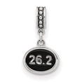 thumbnail image 2 of FB Jewels Sterling Silver Reflections Black Enameled Marathon Dangle Charm, 2 of 4