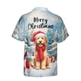 thumbnail image 2 of Merry Christmas Goldendoodle Enjoys Woofmas Winter Xmas Holiday Hawaiian Shirt Breathable Summer Unisex Merch Doodle Dog Lover Gifts Idea - 02022, 2 of 6