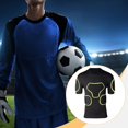 thumbnail image 6 of Padded Sports Shirt Compression Guard EVA Foam Breathable Athletic Fit for Men Soccer Rugby, 6 of 9