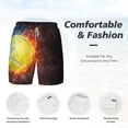 thumbnail image 5 of Lsque Mens Swim Trunks Tennis Ball On Fire And Water Pattern - Bathing Suit Compression Liner - Beach Swim Shorts Swimwear - (S-3XL) - Stretch Quick Dry -3X-Large, 5 of 9