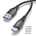 thumbnail image 3 of 5A USB Led Light Cable USB to MicroUSB Fast Charging Data Cord Nylon Braided Charging Cable Charging Line Micro, 3 of 6