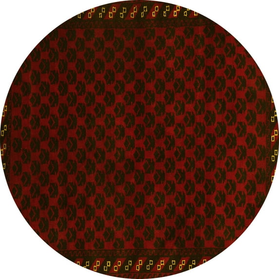 Ahgly Company Indoor Round Southwestern Yellow Country Area Rugs, 8' Round