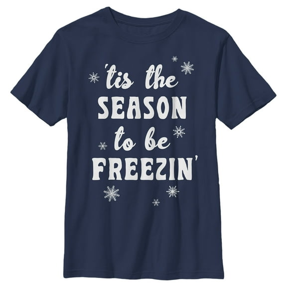 Boy's Lost Gods Freezin’ Season  Graphic Tee Navy Blue Medium