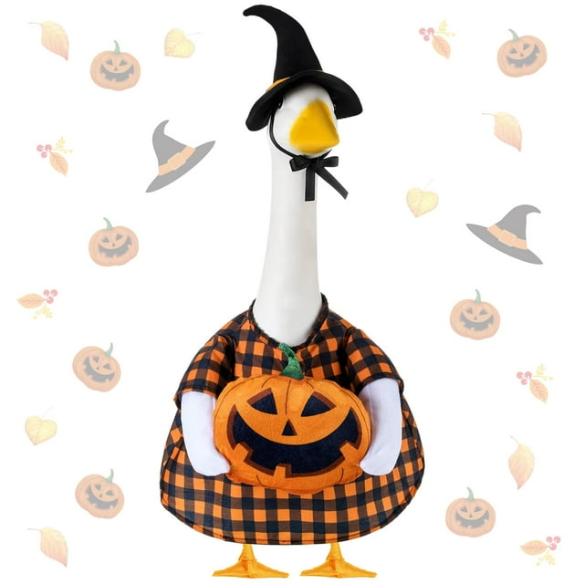 Disfraz de ganso de Sanwuta, 23 pulgadas, diseño de calabaza para Halloween