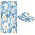 thumbnail image 7 of Coolnut White Daisy Bath Towels Absorbent Bath Towels Set Soft Towel Set for Home Hotel Decor Gym Swim, 3 Piece Wash cloth, 7 of 7