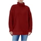 thumbnail image 1 of Suéter de cuello redondo para mujer, jersey de punto de color liso de manga larga y cuello alto, top para mujer, 1 of 6