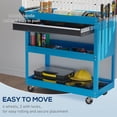 thumbnail image 4 of HOMCOM Rolling Tool Cart with Wheels Storage Trays for Garage Warehouse Blue, 4 of 10