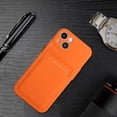 thumbnail image 7 of Allytech Case Compatible with iPhone 15, [Card Holder] [Soft TPU] [Ultra Slim & Lightweight] Shockproof Anti-Fingerprint Case for iPhone 15 - Orange, 7 of 7