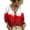 Red, variant on Women's Polka Dot Top 3/4 Sleeve V Neck Peasant Top Abstract Geometric Print Drawstring Ruffle 3/4 Sleeve Summer Casual Flowy Tops