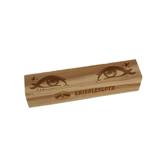 Charming Kawaii Anime Inspired Set of Eyes Rectangle Rubber Stamp Stamping Scrapbooking Crafting - Small 2.50in