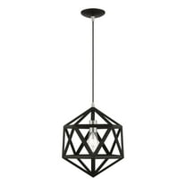 41328-04 Livex Lighting Ashland - 1 Light Pendant In Geometric Style-20.75 Inches Tall and 13 Inches Wide-Black/Brushed Nickel Finish    -Traditional