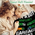 thumbnail image 5 of Just A Boy Who Loves Garbage Trucks Flannel Lightweight Blankets Quilt Plush Fleece Soft Bedding Throw Blanket for Couch and Bed 40"x30" for Pet, 5 of 6