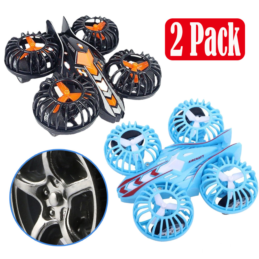 AMERTEER 2 Pack Antifall flying car toy fouraxis friction power car